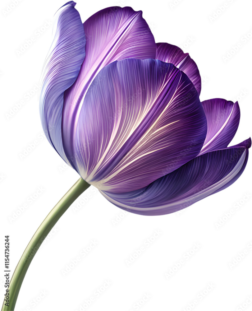 Fototapeta premium Vibrant Tulip flower icon clipart for creative, decorative, and professional projects.