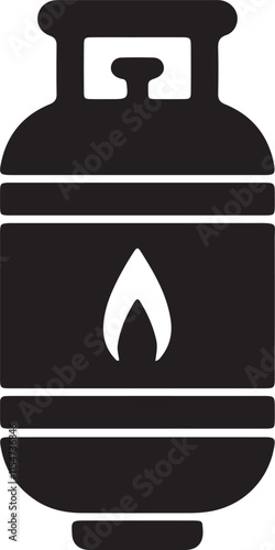 An illustration of a cooking gas cylinder icon silhouette