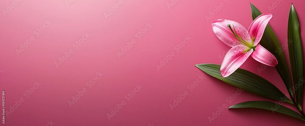 Pink lily flower on pink background. Pink lily flower on pink background.
