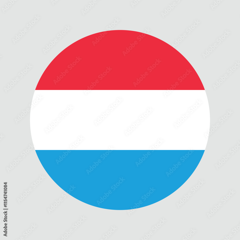 round flag of Luxemburg country with a grey background , Circular design , vector and illustration round flag of Luxemburg country with a grey background , Circular design , vector and illustration
