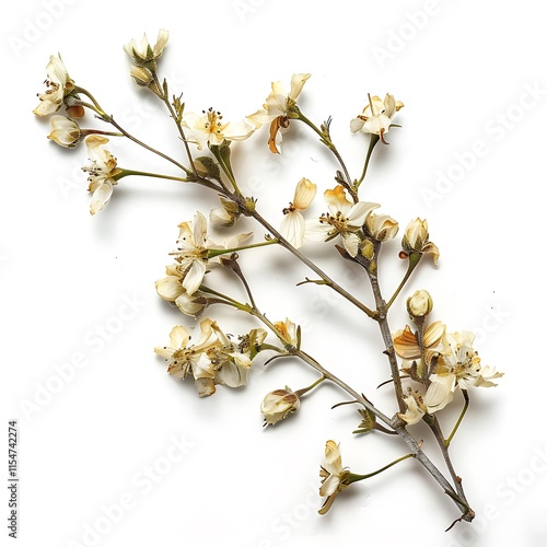 White honeysuckle flower isolated on white background with clipping path. photo