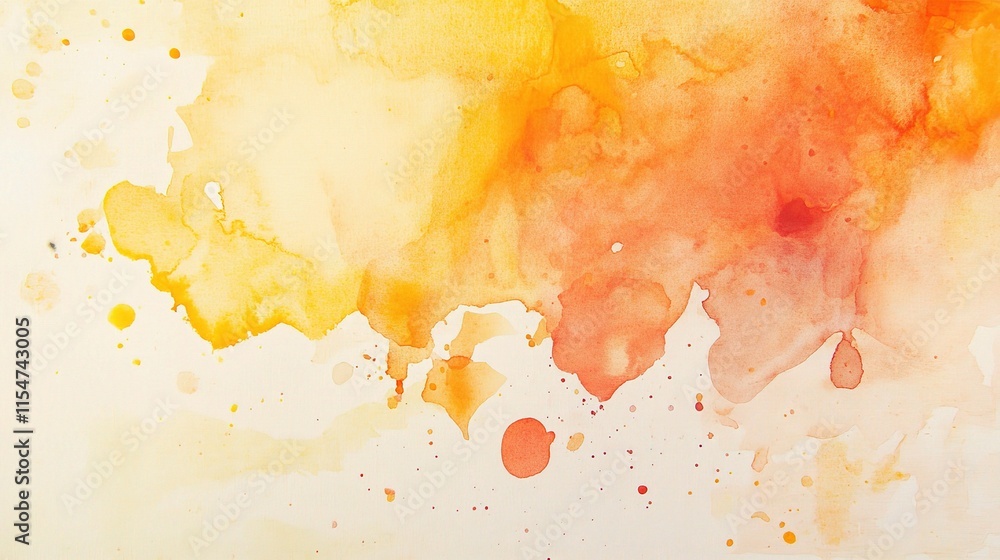 Obraz premium Vibrant Yellow and Orange Textured Abstract Watercolor Background