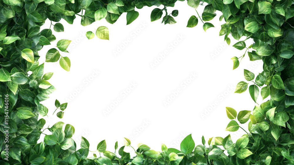 Rectangular Frame of Lush Green Leaves and Foliage Rectangular Frame of Lush Green Leaves and Foliage