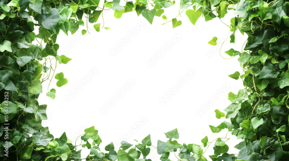 Rectangular Frame of Lush Green Leaves and Foliage Rectangular Frame of Lush Green Leaves and Foliage