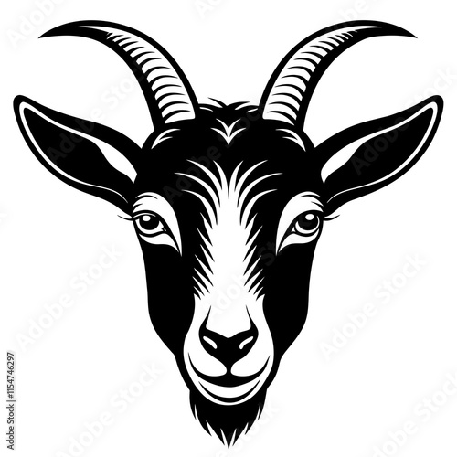 illustration of a goat head icon mascot 