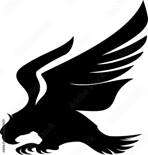 Vector graphic of eagle icon. Eagle logo. Line drawing. Great for car stickers, motorbikes, and t-shirts. Transparent background photo