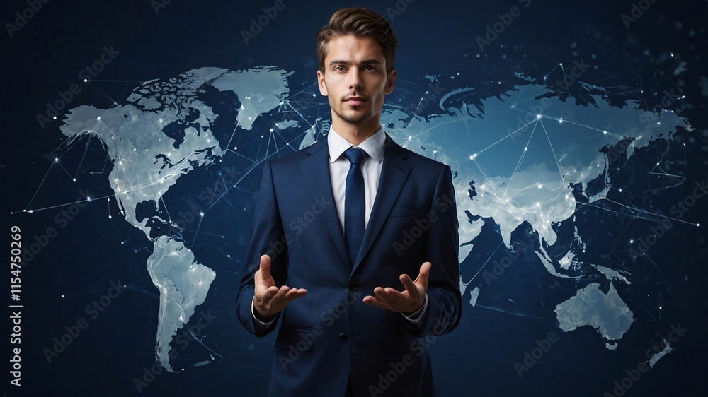 Global Business Network: A Man in a Suit Presents a World Map of Interconnectedness Global Business Network: A Man in a Suit Presents a World Map of Interconnectedness