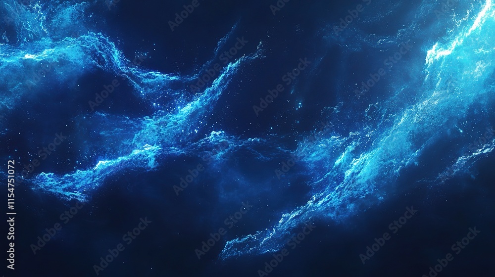 Fototapeta premium Abstract Beautiful Wave Background in Blue Technology Theme