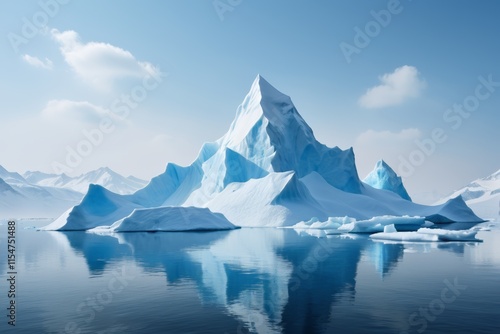 Wallpaper Mural mountains are reflected in the water of a lake with icebergs Torontodigital.ca