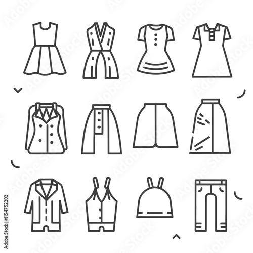 Cloth icon vector set