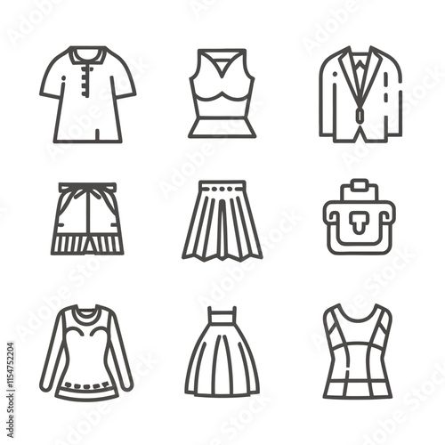 Cloth icon vector set