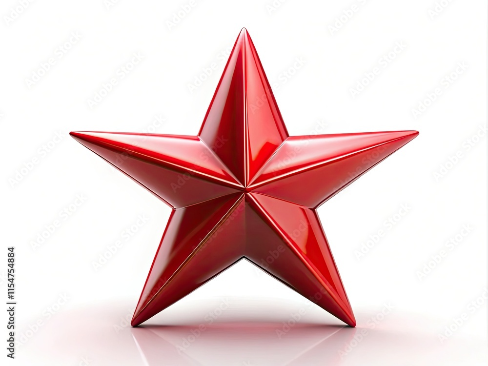 Obraz premium 3D red star: versatile emblem for logos, badges, medals, rewards, and decorative design.