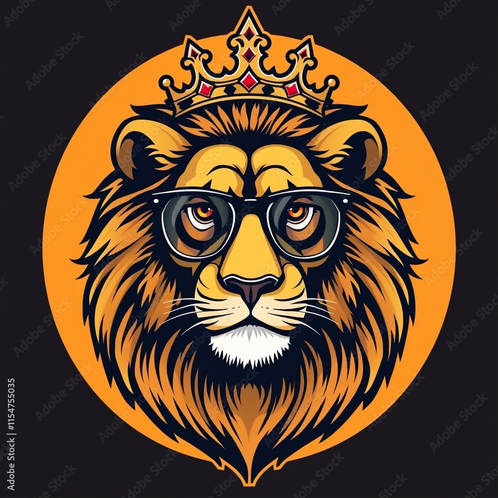 Obraz premium lion king logo shape design 