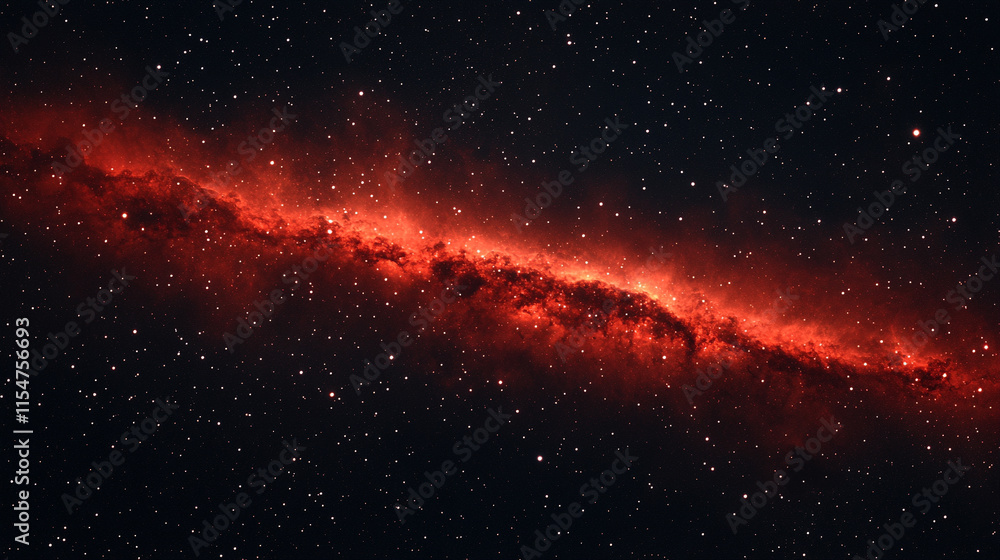 Fototapeta premium A mesmerizing abstract representation of a nebula and galaxies in space, showcasing the chaotic yet beautiful cosmos, with vibrant colors and swirling patterns symbolizing the vastness of the universe