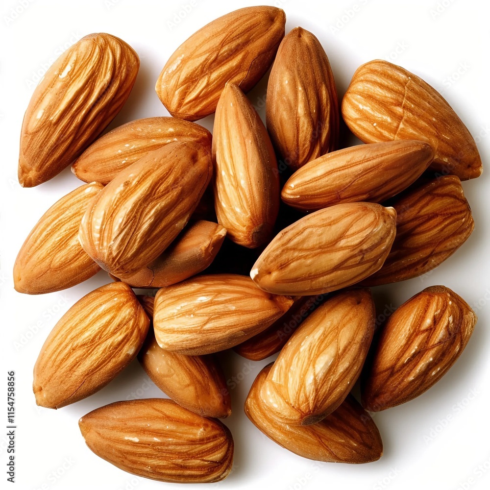 almonds on white background almonds on white background