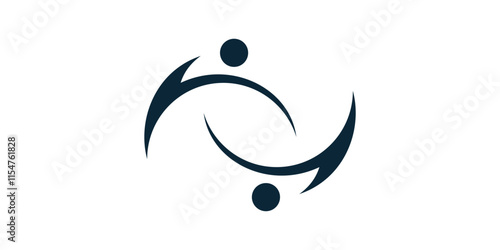 Yoga People Logo, Healthy Dance Two People Logo, Health Logo, Community Logo