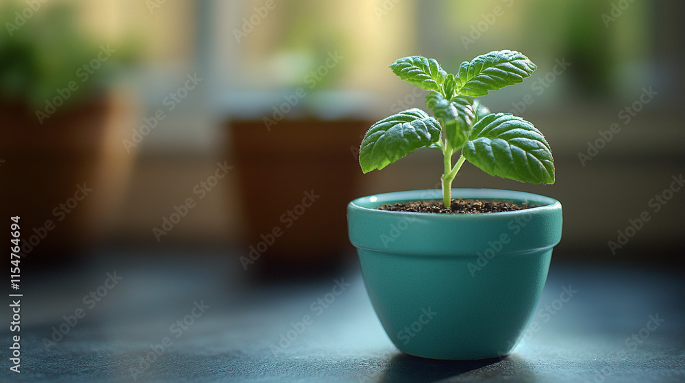 A single vibrant plant thrives in the corner of a bright modern office symbolizing growth fresh starts and positive change its calming presence contrasts with the blurred chaotic backdrop of workplace A single vibrant plant thrives in the corner of a bright modern office symbolizing growth fresh starts and positive change its calming presence contrasts with the blurred chaotic backdrop of workplace