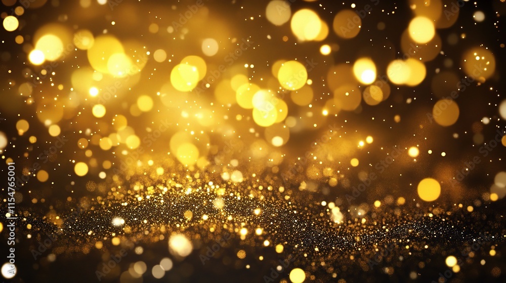 Bright Golden Particles Shimmering Against a Dark Background Bright Golden Particles Shimmering Against a Dark Background
