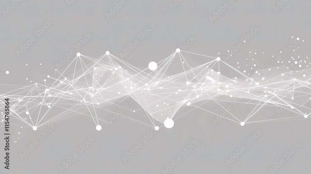 Obraz premium Abstract Network Connection Background with White Lines and Dots