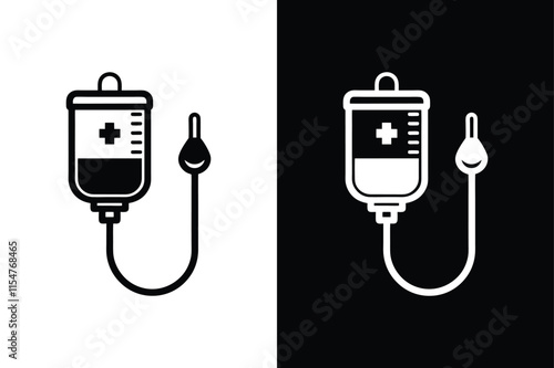 Medical Infusion Pump Icon. Clean and Minimalist Vector Designs