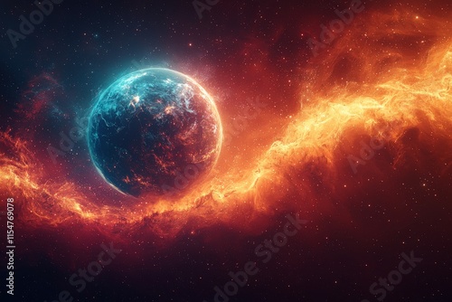 symbolic of perihelion with earth photo