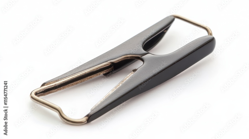 Black metal clothespin isolated on white background. Black metal clothespin isolated on white background.
