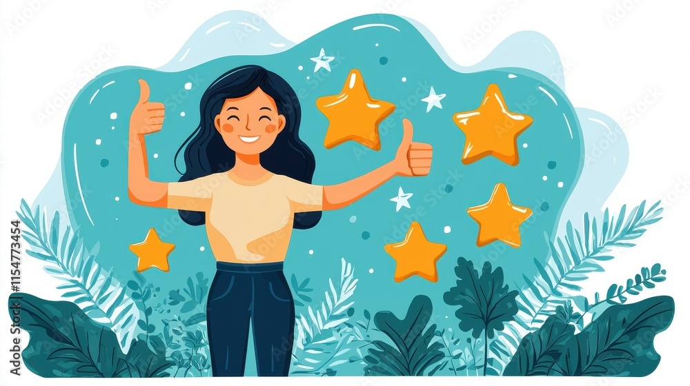 Celebrating achievement and positivity creative graphic design modern digital art vibrant environment upbeat perspective