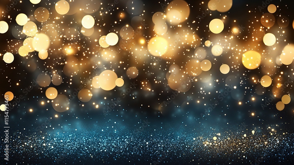 Abstract Glittering Background with Gold and Blue Lights Abstract Glittering Background with Gold and Blue Lights