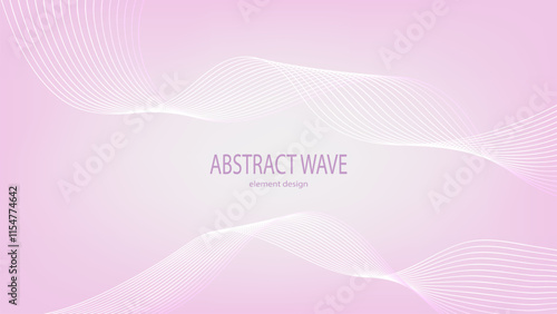 Wavy white blended lines with pink abstract background 