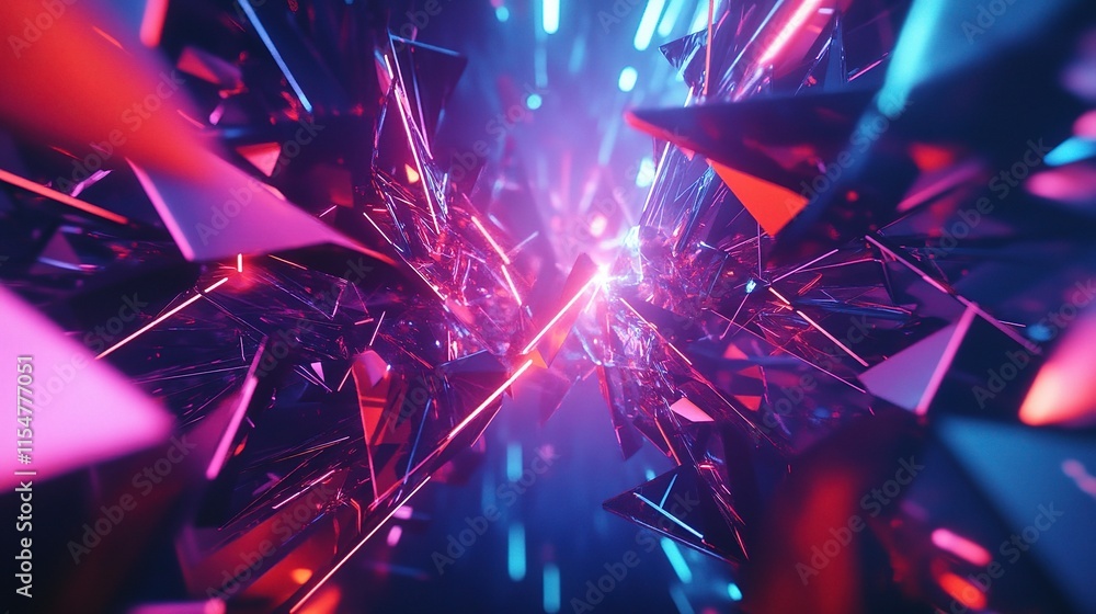 Fototapeta premium Abstract Geometric Background with Vibrant Digital Technology Elements