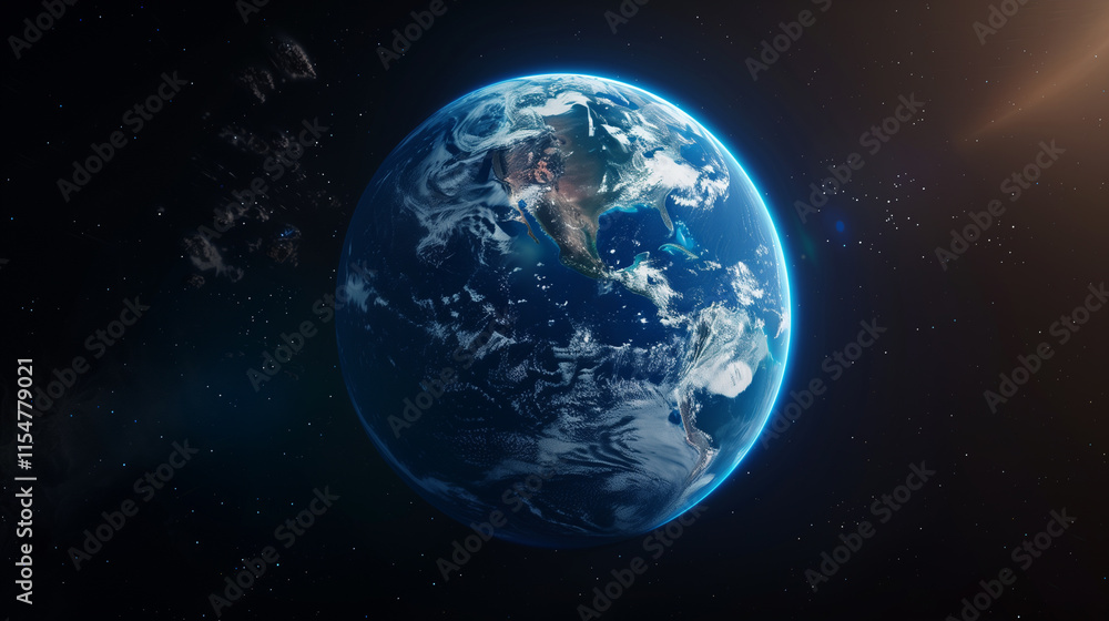 Earth from Space with Atmospheric Glow
Earth from Space with Atmospheric Glow