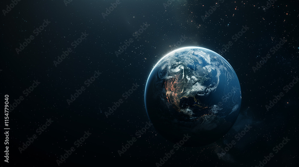 Earth from Space with Atmospheric Glow
Earth from Space with Atmospheric Glow