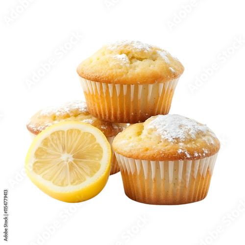 Inviting Lemon ricotta muffins Isolated On Transparent Background