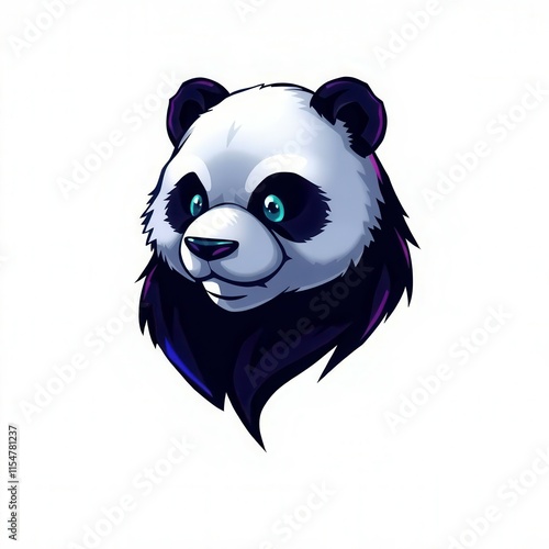 Cartoon panda with a cute and playful expression, ideal for children’s designs or friendly branding photo