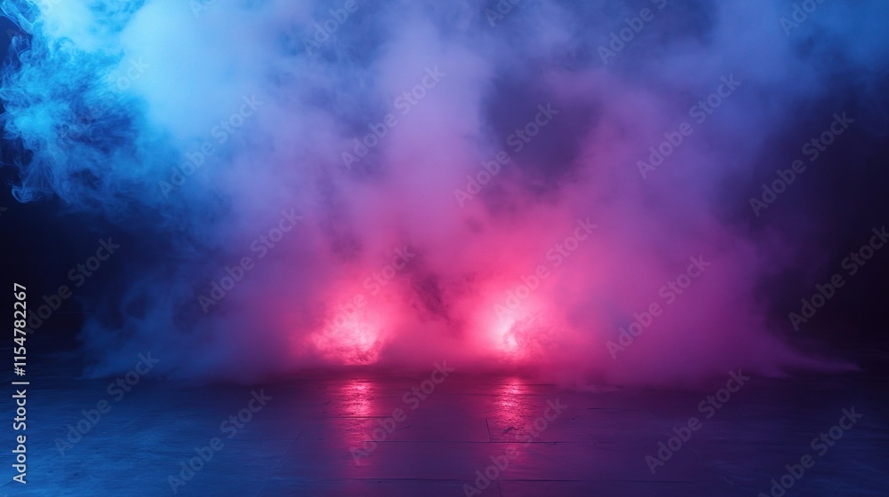 Ethereal Smoke in an Empty Room with Vibrant Colors and Light Effects Ethereal Smoke in an Empty Room with Vibrant Colors and Light Effects