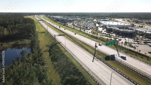 Florida 9B at Peyton Exit Drone Shot Rotating Over the Highway Saint Johns photo