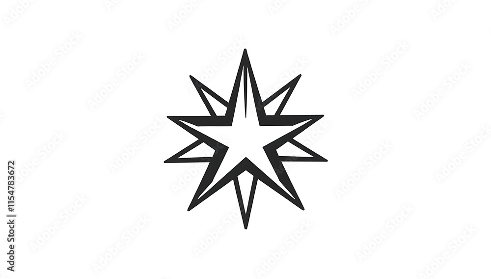 An abstract star icon in bold black lines, isolated on a plain white background.
An abstract star icon in bold black lines, isolated on a plain white background.