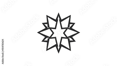 An abstract star icon in bold black lines, isolated on a plain white background.
