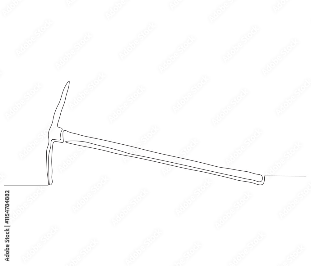 One continuous line drawing of axe. Single line of axe vector illustration One continuous line drawing of axe. Single line of axe vector illustration