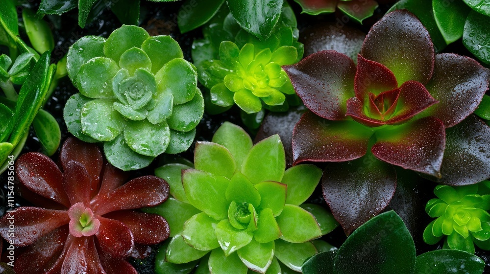 Vibrant Succulent Collection A Close-Up of Diverse Echeveria and Sempervivum Plants Vibrant Succulent Collection A Close-Up of Diverse Echeveria and Sempervivum Plants