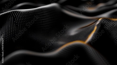 Abstract Dark Wave of Dots, Digital Art Background