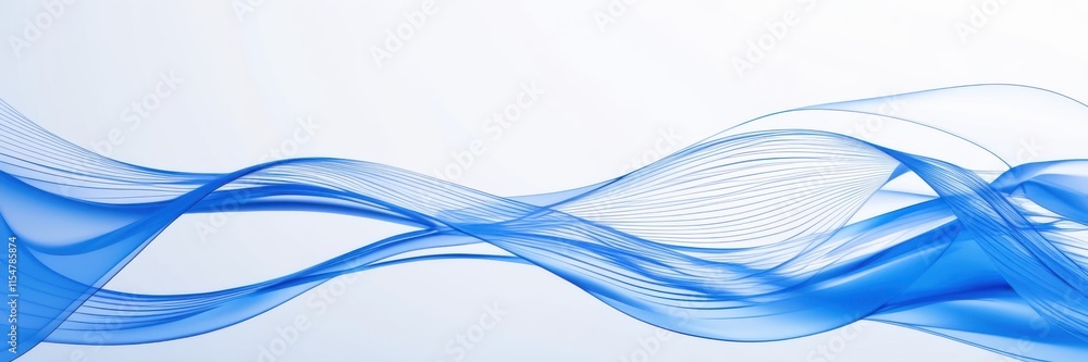 Abstract waves, fluid dynamics, blue gradient, flowing lines, transparent layers, dynamic curves, ethereal pattern, digital art, smooth texture, energy flow, minimalist design, white background, sleek Abstract waves, fluid dynamics, blue gradient, flowing lines, transparent layers, dynamic curves, ethereal pattern, digital art, smooth texture, energy flow, minimalist design, white background, sleek