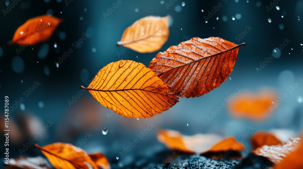 Falling Autumn Leaves in the Rain Falling Autumn Leaves in the Rain