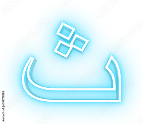 neon hijaiyah letter tsa, arabic alphabet