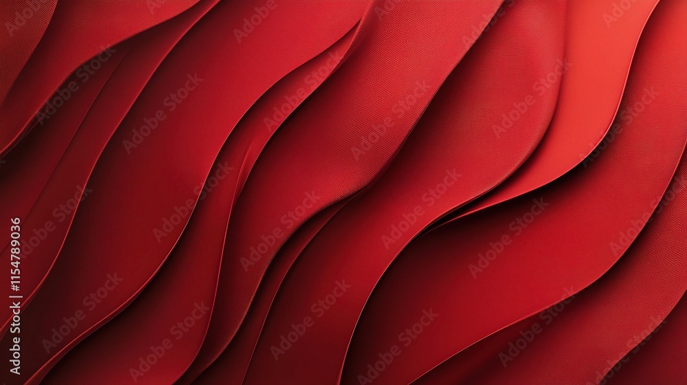 Obraz premium Elegant Red Silk Textile Background with Ample Folds and Curves
