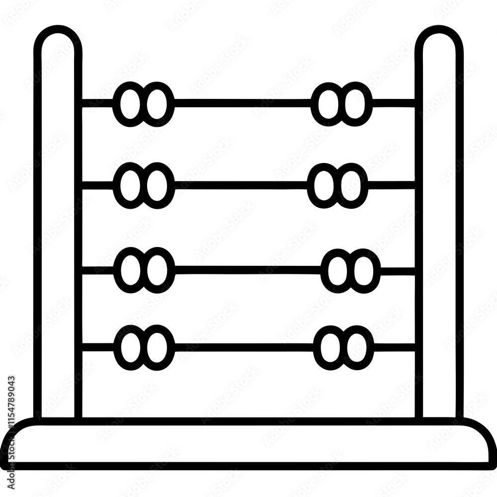 Abacus Line Art Vector Illustration Abacus Line Art Vector Illustration