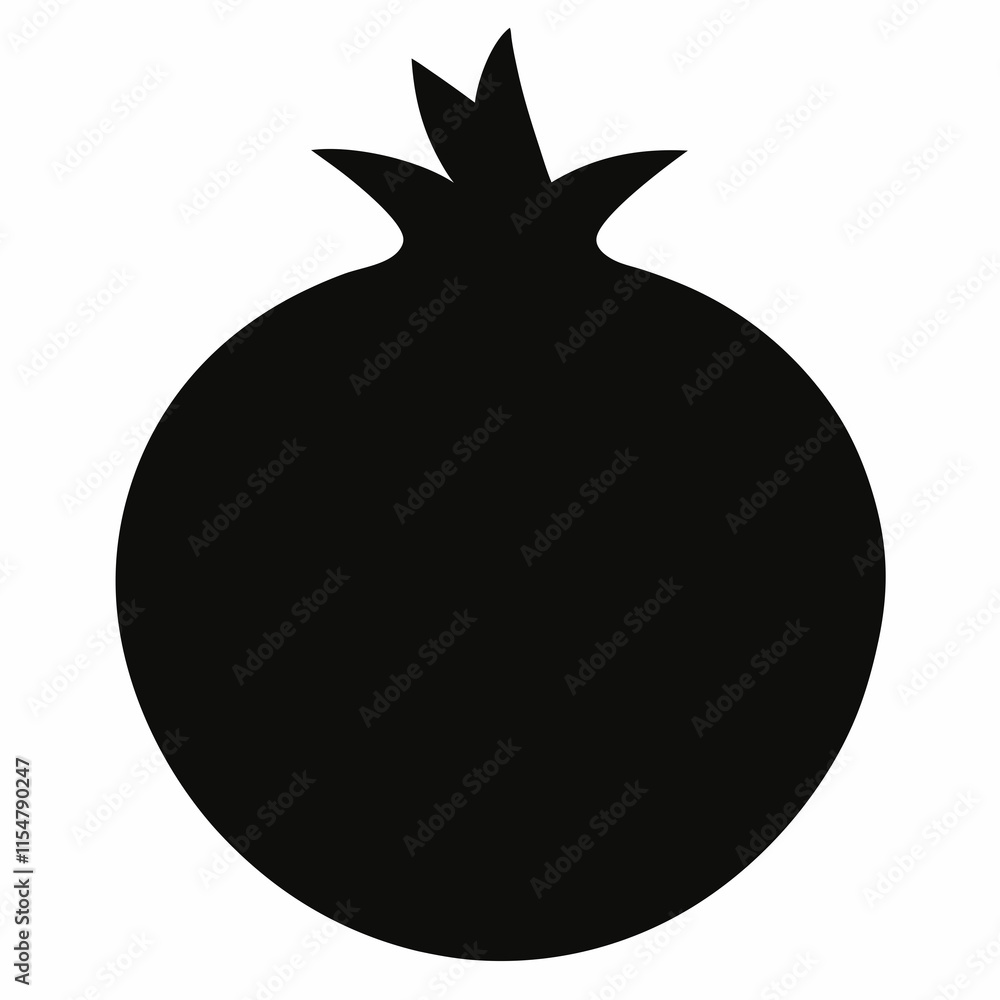 Pomegranate black silhouette vector Pomegranate black silhouette vector