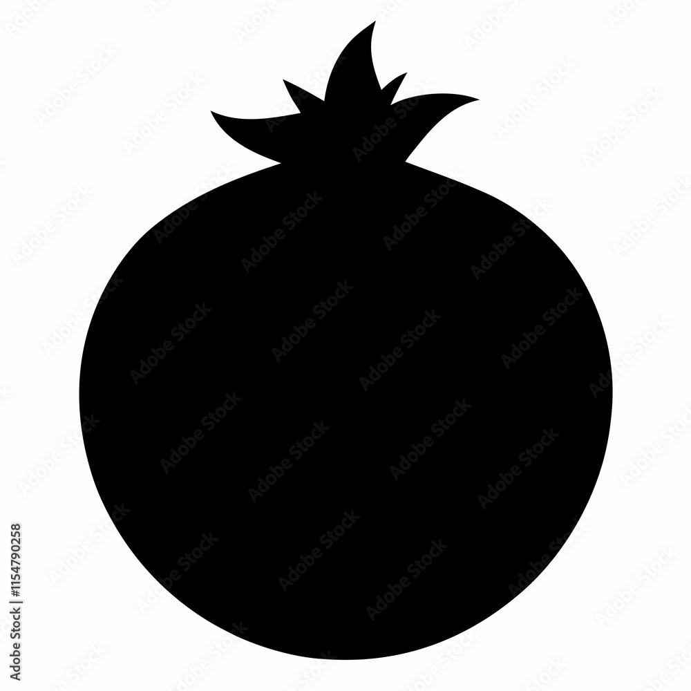 Pomegranate black silhouette vector Pomegranate black silhouette vector