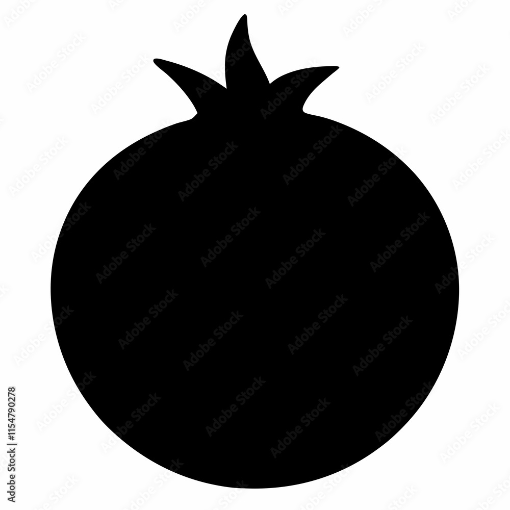 Pomegranate black silhouette vector Pomegranate black silhouette vector