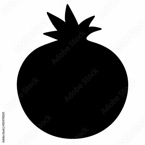 Pomegranate black silhouette vector
